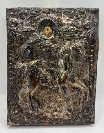 Icoon - Michaël Voyevoda - Zilver, Hout, Antiek en Kunst