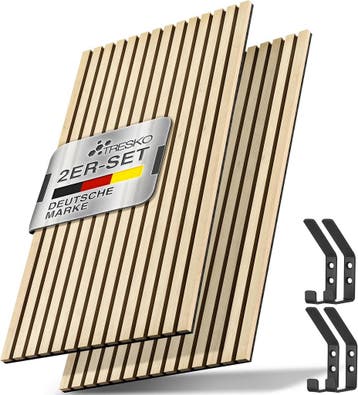 Wandpanelen - Akoestische panelen - Lattenwand - 2 stuks - 1, Verzenden, Zo goed als nieuw