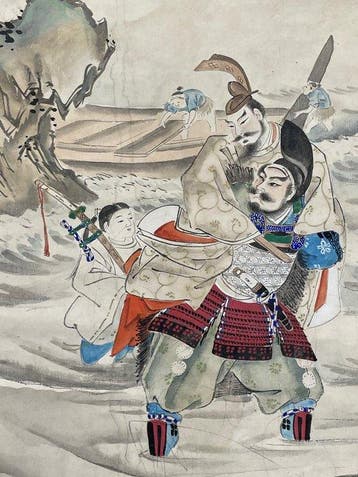 Nan-e Samurai Krijger Landschap Hangende Rol - Japan - 20e