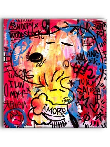 LACRISS (1990) - Snoopy & Woodstock  Super Hug ” UV NEON -