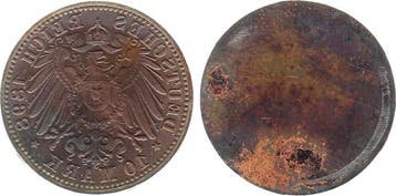 Duitsland 10 Mark 1898 Patrizen Abschlag der Adlerseite,..., Verzenden