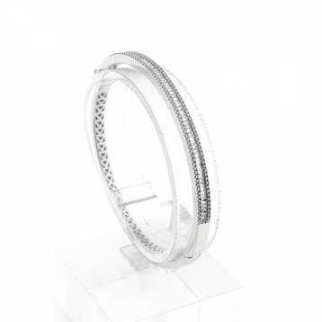 Witgouden Tirisi armband met diamanten; Maat S/M, Gebruikt, Ophalen of Verzenden, Met edelsteen, Goud
