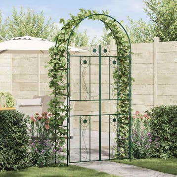 vidaXL Tuin Boog Groen 115 x 37 x 226 cm Staal, Verzenden, Nieuw