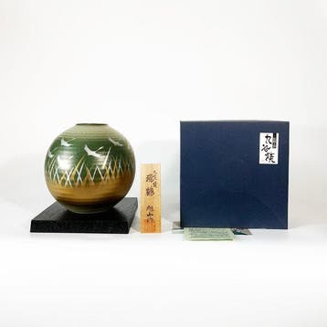 Vaas - Porselein - Japan - Crane bolvormige vaas (Zonder