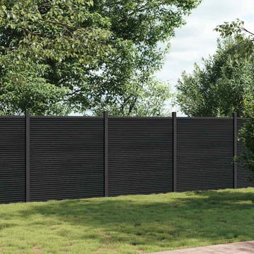 vidaXL Schuttingpaneel 526x186 cm HKC grijs, Verzenden, Nieuw, Kunststof, 1 tot 2 meter
