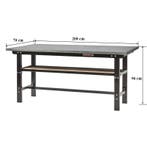 Werkbank zwart 200 cm met zinken werkblad - werkbank metaal, Doe-het-zelf en Verbouw, Werkbanken, Ophalen of Verzenden, Nieuw