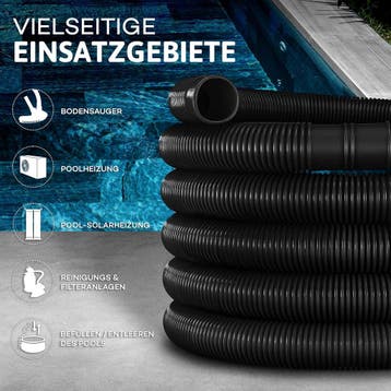 Zwembadslang 32 mm - Zwembad slang - 20 m - Zwart - Tillvex®, Verzenden, Zo goed als nieuw