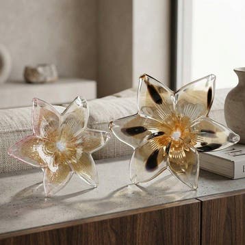 Tafelmiddenstuk (2) - Glas - Bloemen in Kunstglas