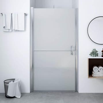 vidaXL Douchedeur mat 81x195 cm gehard glas, Verzenden, Nieuw