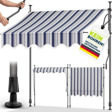 Klemluifel - Balkon luifel - Verticale luifel - 350 cm - Bla, Tuin en Terras, Verzenden, Zo goed als nieuw