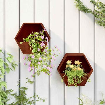 vidaXL Plantenbakken wandmontage 2 st 30x10x25 cm, Minder dan 30 cm, Verzenden, Minder dan 60 cm, Nieuw