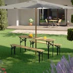 Biertafel / bierbank biertafelset - 3-delig - 170cm picknick, Tuin en Terras, Verzenden, Nieuw
