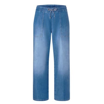MAC • blauwe Culotte casual denim • 36, Kleding | Dames, Broeken en Pantalons, MAC, Nieuw, Maat 36 (S), Verzenden