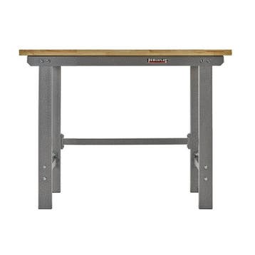 Werkbank grijs 120 cm met hardhouten blad - open model, Ophalen of Verzenden, Nieuw