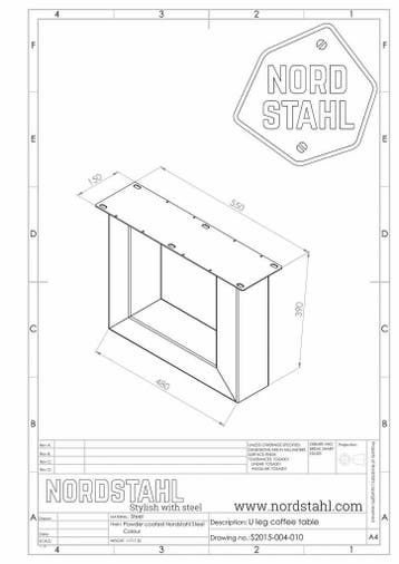 Stalen onderstel salontafel - U coffee leg heavy - Nordstahl, Verzenden, Nieuw