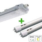 IP65 LED TL armatuur 120 cm dubbel + 2 LED TL buizen |, Verzenden, Nieuw, Functioneel