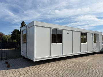 Kantoorunit 10x3 mtr met Wastrog RVS  en Toilet, Ophalen of Verzenden