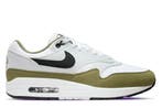 Nike Air Max 1 White Black Medium Olive • 41 42.5 43 44 44.5, Ophalen of Verzenden, Nieuw, Nike, Sneakers of Gympen