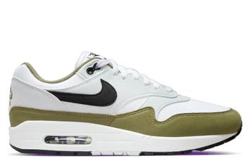 Nike Air Max 1 White Black Medium Olive • 41, Ophalen of Verzenden, Nieuw, Nike, Sneakers of Gympen