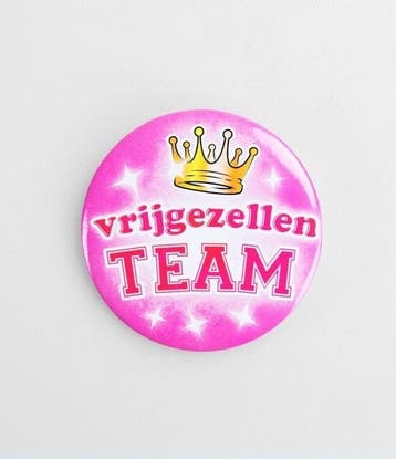 Button Vrijgezellen Team dames, Verzenden, Nieuw, Feestartikel