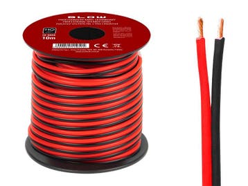 HQ luidsprekerkabel 2 x 0.50 mm zwart/rood op rol 10 meter, Ophalen of Verzenden, Nieuw, Kabel of Snoer