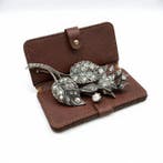 Broche - 10 kt. Zilver, Geel goud - 0.70ct. tw. Diamant