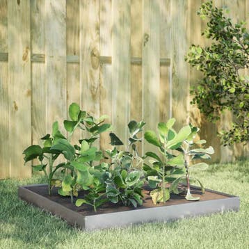vidaXL Plantenbak verhoogd 100x100x18,5 cm gegalvaniseerd, Verzenden, Nieuw, Metaal