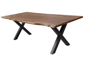 Massief houten eettafel met boomrand AMAZONAS 200 cm bruin, Ophalen of Verzenden, Nieuw