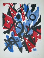 Ernst Wilhelm Nay ( 1902-1968 ) - Composition abstrait
