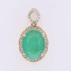 Hanger - 14 karaat Geel goud - 2.83ct. tw. Smaragd - Diamant