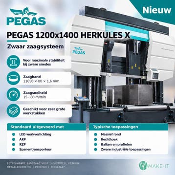 Zware dubbelkoloms bandzaagmachine PEGAS-GONDA 1200x1400 mm
