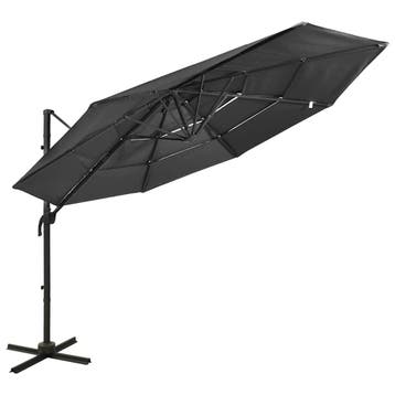 vidaXL Parasol 4-laags met aluminium paal 3x3 m, Verzenden, Nieuw, 3 tot 4 meter