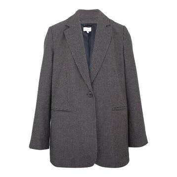 Milano Italy • geruite blazer • 36, Verzenden, Zwart, Maat 36 (S), Milano Italy