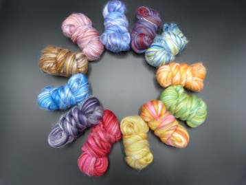 Complete serie Tussah zijde Merino lontwol Mix, Hobby en Vrije tijd, Vilt, Ophalen of Verzenden, Nieuw