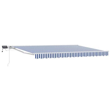 vidaXL Handmatig knikarmscherm met solar LED 4 x 3 m, Verzenden, Nieuw