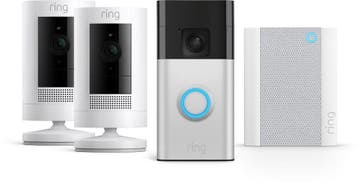 Ring Battery Video Doorbell met Chime en 2-pack camera op, Ophalen of Verzenden, Zo goed als nieuw