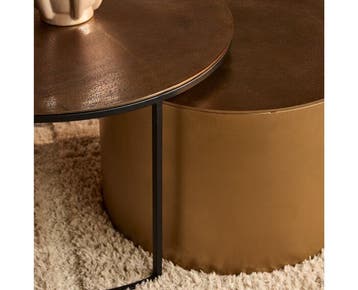Salontafel Luna | Gold | Set van 2, Ophalen of Verzenden, Nieuw