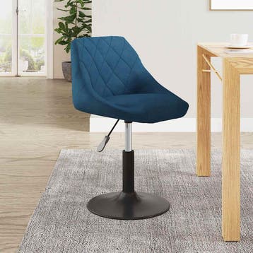 vidaXL Eetkamerstoel fluweel blauw, Verzenden, Nieuw, Blauw