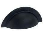 Komgreep Schelp mat zwart 64 mm, Verzenden, Nieuw
