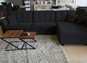 Loungebank Groenveld - loungebanken - Zwart, Nieuw, Stof