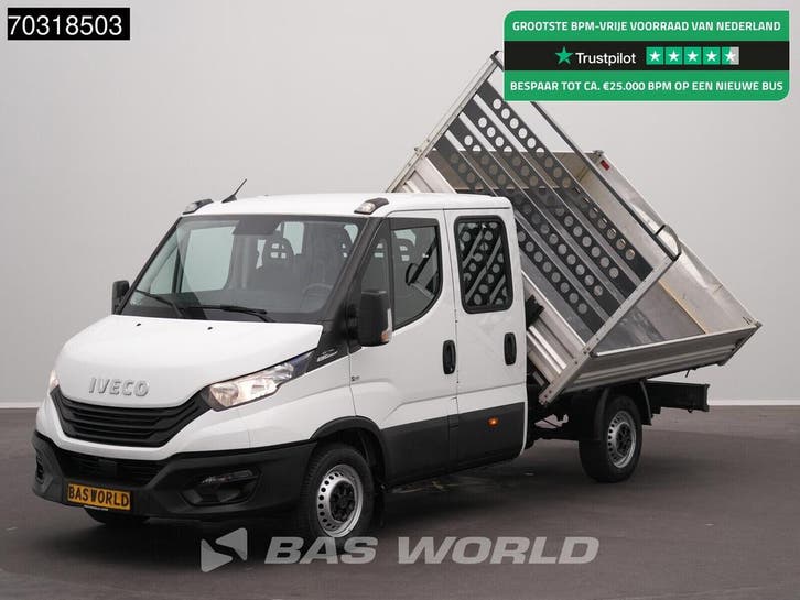 Iveco Daily 35S16 Automaat Driezijdige Kipper Dubbel Cabine, Auto's, Bestelauto's, Lease, Automaat, Financial lease, Diesel, Wit