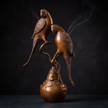 Wierookbrander - Brons - Papegaaien kalebas 35 cm