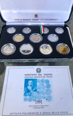 Italië. 1991 serie completa di 12 monete in Lire Proof