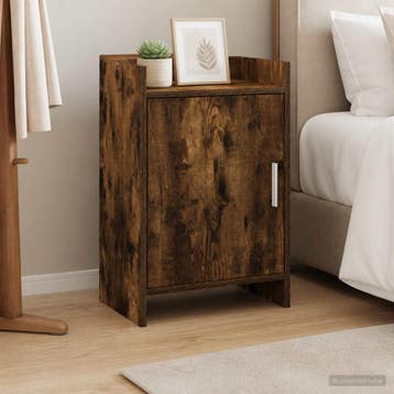 vidaXL Nachtkastjes 2 st Gerookt eiken 40 x 30 x 60 cm, Minder dan 45 cm, Verzenden, Nieuw, 55 tot 70 cm