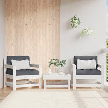 vidaXL Tuinstoelen 2 st massief grenenhout wit, Verzenden, Nieuw, Tuinset