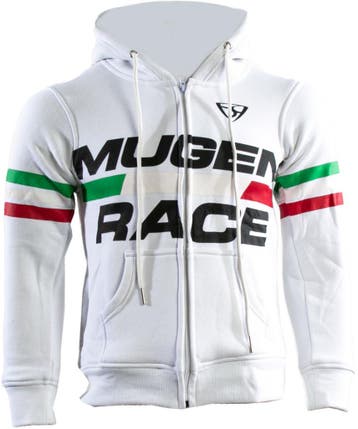MUGENRACE Bigger Witte Zip Hoodie, Motoren, Kleding | Motorkleding, Nieuw met kaartje, Overige typen, MUGENRACE, Heren
