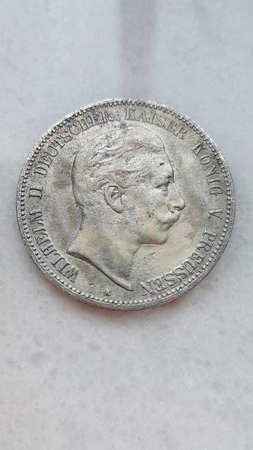Duitsland, keizerrijk 5 Mark 1907, Prussia (Zonder, Postzegels en Munten