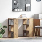 vidaXL Bureau met plank Artisan Eiken 90 x 50 x 75 cm, Verzenden, Nieuw