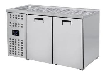 CombiSteel Bierkoeler RVS | 2 Deuren Rechts + Spoelbak Link, Ophalen of Verzenden, Nieuw