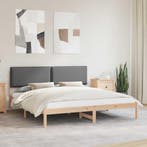 vidaXL Bedframe met Gevoerd Hoofdgedeelte Donkergrijs 200 x, Huis en Inrichting, Slaapkamer | Bedden, Verzenden, Nieuw, Grijs